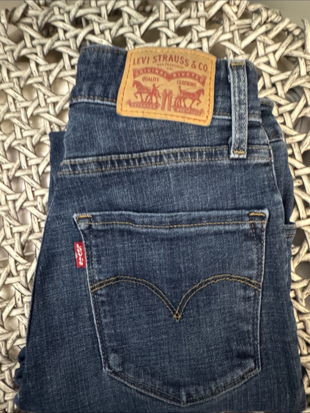 Levi's Indigo Denim Jeans with Leather Patch